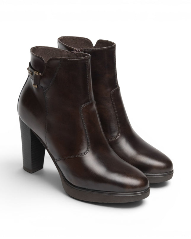 Stivaletti Tronchetti Donna con Tacco Alto e Plateau in Pelle Caffe Marrone | NeroGiardini I617271D CAFFE 301 Nero Giardini 