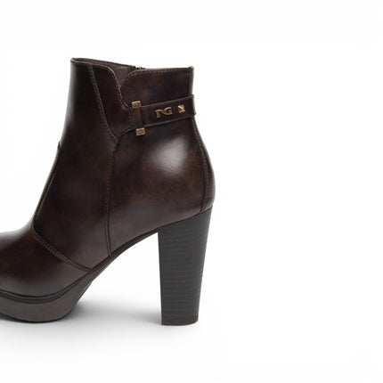 Stivaletti Tronchetti Donna con Tacco Alto e Plateau in Pelle Caffe Marrone | NeroGiardini I617271D CAFFE 301 Nero Giardini 