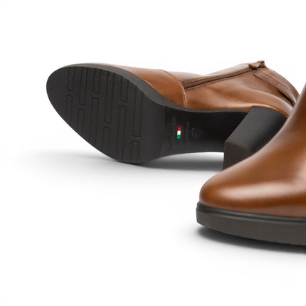 Stivaletti Tronchetti Donna con Tacco Alto e Plateau in Pelle Cuoio | NeroGiardini I617271D CUOIO 400 Nero Giardini 