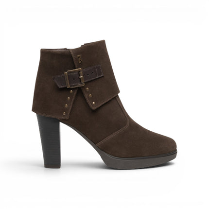 Stivaletti Donna con Risvolto Tacco Alto e Plateau in Camoscio Testa di Moro | NeroGiardini I617274D MORO 300 Nero Giardini 