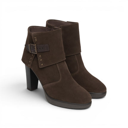 Stivaletti Donna con Risvolto Tacco Alto e Plateau in Camoscio Testa di Moro | NeroGiardini I617274D MORO 300 Nero Giardini 