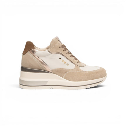Sneakers Donna con Zeppa  in Pelle e Camoscio Camel | Nero Giardini I617390D CAMEL 421 Nero Giardini 