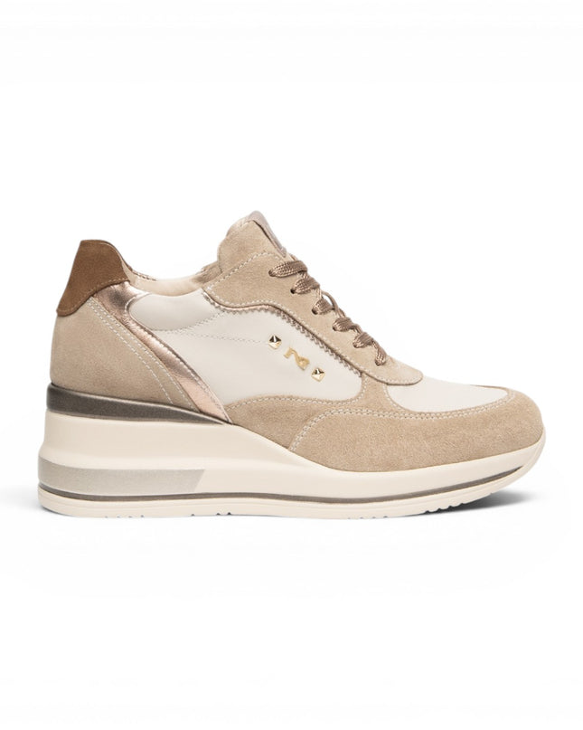 Sneakers Donna con Zeppa  in Pelle e Camoscio Camel | Nero Giardini I617390D CAMEL 421 Nero Giardini 