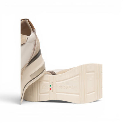 Sneakers Donna con Zeppa  in Pelle e Camoscio Camel | Nero Giardini I617390D CAMEL 421 Nero Giardini 