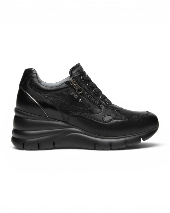 Sneakers Donna con Zeppa in Pelle Nera | Nero Giardini I617400D NERO 100 Nero Giardini 