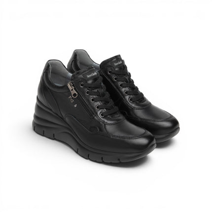 Sneakers Donna con Zeppa in Pelle Nera | Nero Giardini I617400D NERO 100 Nero Giardini 