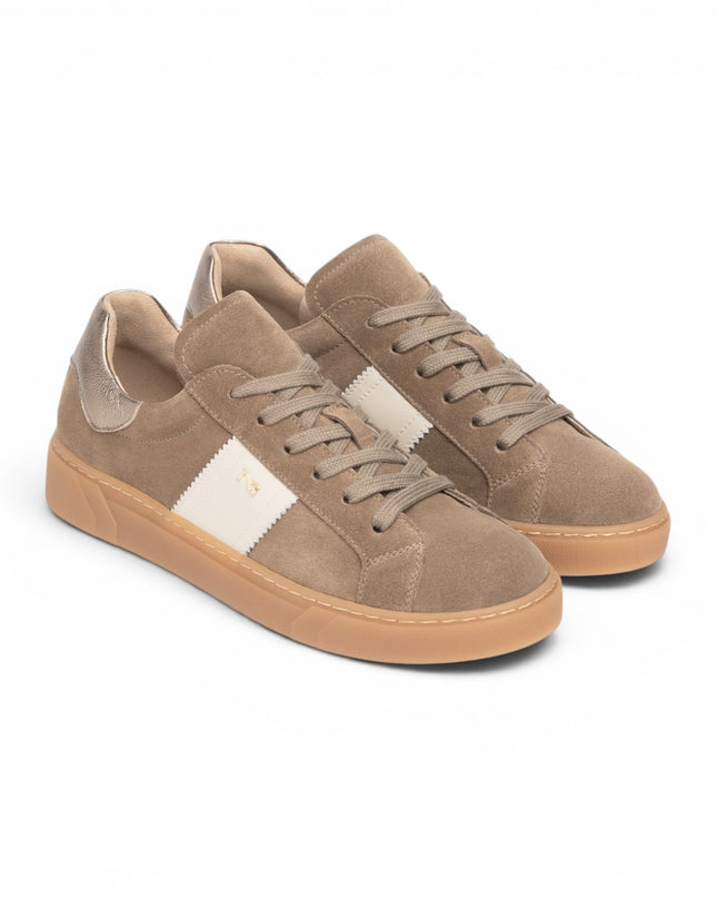 Sneakers Bassa Donna in Camoscio Bicolore Castoro | Nero Giardini I617420D CASTORO 405 Nero Giardini 