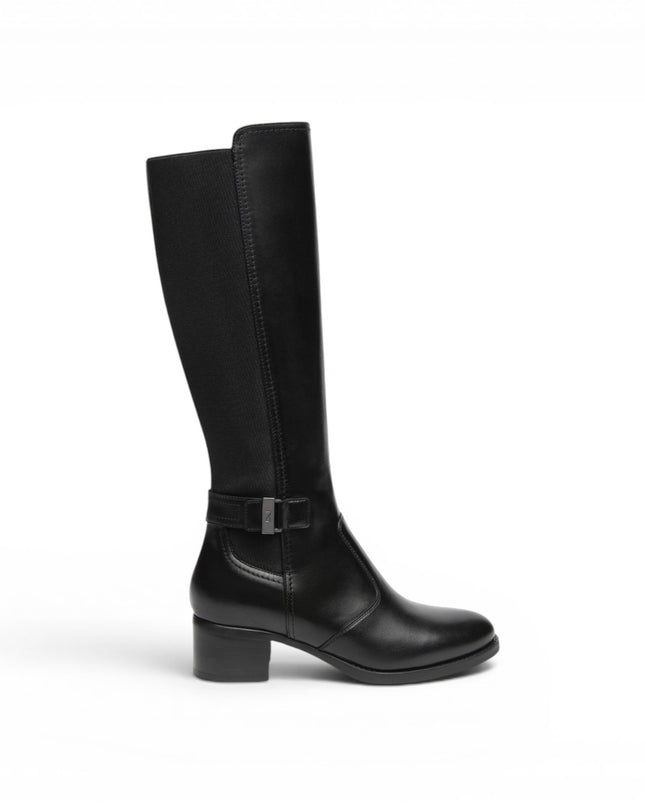 Stivali Donna con Tacco ed Elastico al Polpaccio in Pelle Nera | Nero Giardini I617900D NERO 100 Nero Giardini 