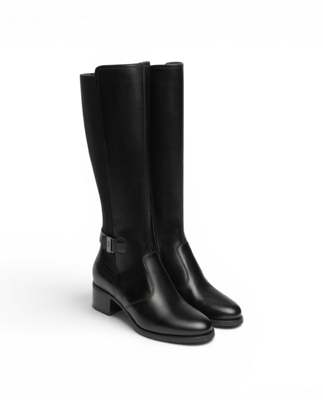 Stivali Donna con Tacco ed Elastico al Polpaccio in Pelle Nera | Nero Giardini I617900D NERO 100 Nero Giardini 