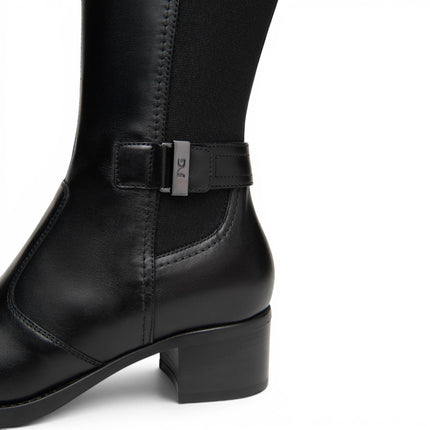 Stivali Donna con Tacco ed Elastico al Polpaccio in Pelle Nera | Nero Giardini I617900D NERO 100 Nero Giardini 