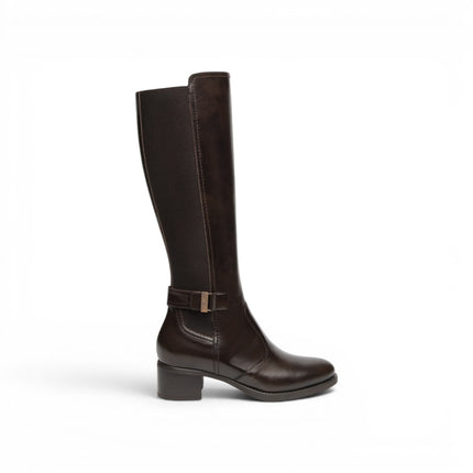 Stivali Donna con Tacco ed Elastico al Polpaccio in Pelle Marrone Caffe | Nero Giardini I617901D CAFFE 301 Nero Giardini 