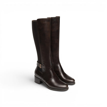 Stivali Donna con Tacco ed Elastico al Polpaccio in Pelle Marrone Caffe | Nero Giardini I617901D CAFFE 301 Nero Giardini 