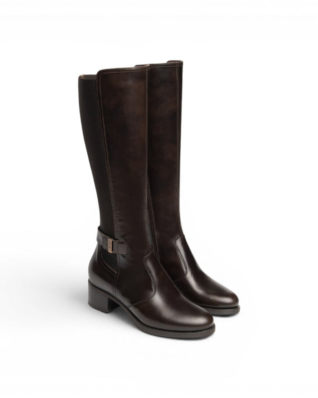 Stivali Donna con Tacco ed Elastico al Polpaccio in Pelle Marrone Caffe | Nero Giardini I617901D CAFFE 301 Nero Giardini 