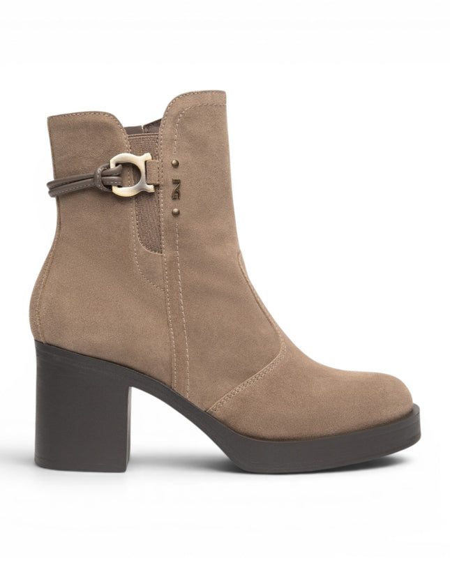Stivaletti Tronchetti Donna con Tacco e Plateau in Camoscio Beige Castoro | Nero Giardini I617930D CASTORO 405 Nero Giardini 