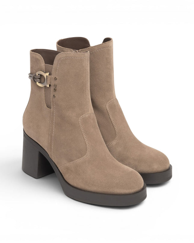 Stivaletti Tronchetti Donna con Tacco e Plateau in Camoscio Beige Castoro | Nero Giardini I617930D CASTORO 405 Nero Giardini 