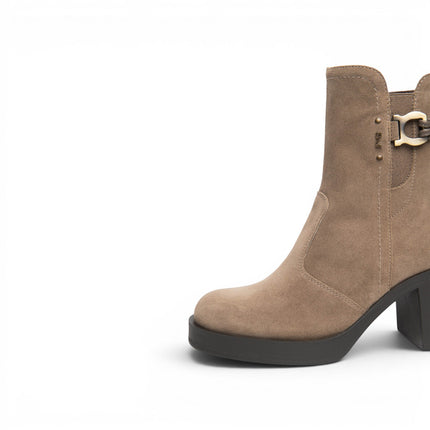 Stivaletti Tronchetti Donna con Tacco e Plateau in Camoscio Beige Castoro | Nero Giardini I617930D CASTORO 405 Nero Giardini 