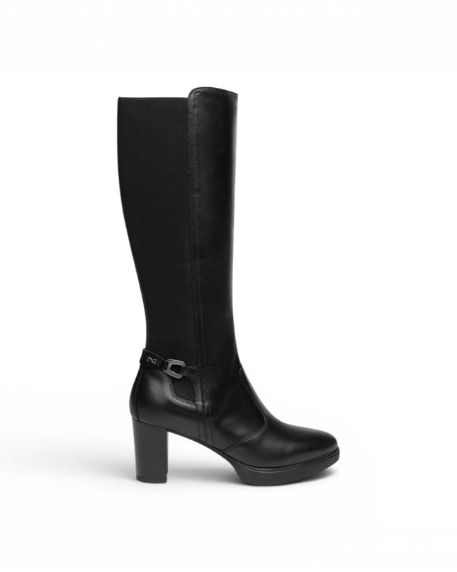 Stivali Donna con Plateau ed Elastico al Polpaccio in Pelle Nero | Nero Giardini I617940D NERO 100 Nero Giardini 