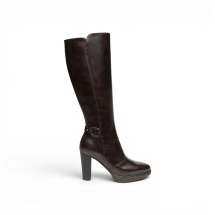 Stivali Donna con Tacco Alto e Plateau in Pelle Marrone Caffe | NeroGiardini I617951D CAFFE 301 Nero Giardini 