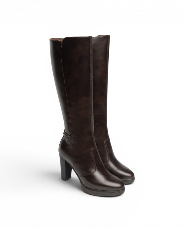 Stivali Donna con Tacco Alto e Plateau in Pelle Marrone Caffe | NeroGiardini I617951D CAFFE 301 Nero Giardini 