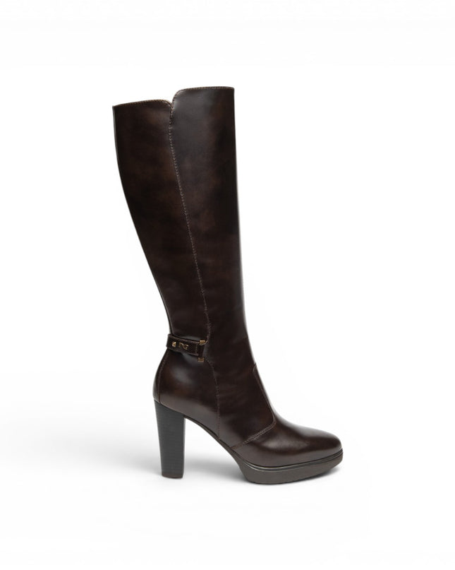 Stivali Donna con Tacco Alto e Plateau in Pelle Marrone Caffe | NeroGiardini I617951D CAFFE 301 Nero Giardini 