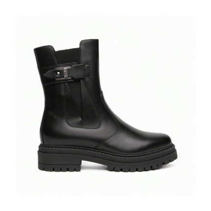 Nero Giardini Stivaletti Anfibi Donna in Pelle Nero I618020D NERO 100 Nero Giardini 