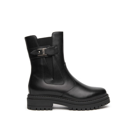 Nero Giardini Stivaletti Anfibi Donna in Pelle Nero I618020D NERO 100 Nero Giardini 