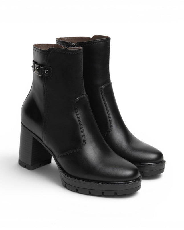 Stivaletti Donna con Tacco Alto e Plateau in Pelle Nera | NeroGiardini I618042D NERO 100 Nero Giardini 