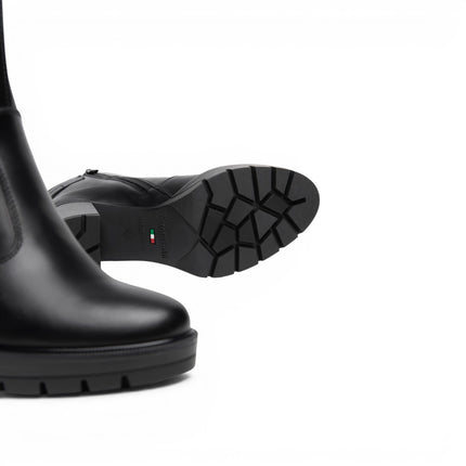 Stivaletti Donna con Tacco Alto e Plateau in Pelle Nera | NeroGiardini I618042D NERO 100 Nero Giardini 