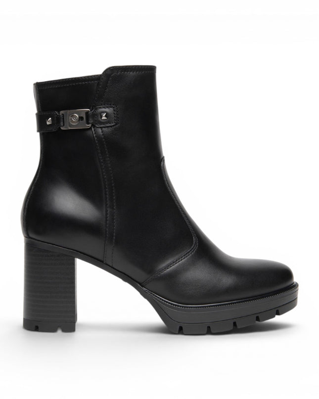 Stivaletti Donna con Tacco Alto e Plateau in Pelle Nera | NeroGiardini I618042D NERO 100 Nero Giardini 
