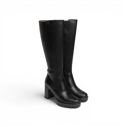 Stivale Donna con Tacco Alto e Plateau in Pelle Nera | NeroGiardini I618044D NERO 100 Nero Giardini 
