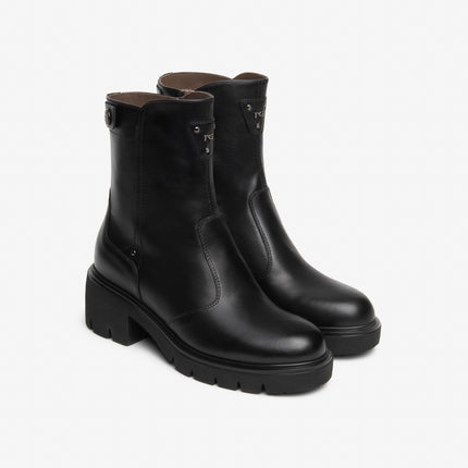 Nero Giardini Stivaletti Donna con Tacco in Pelle Nera I618053D NERO 100 Nero Giardini 