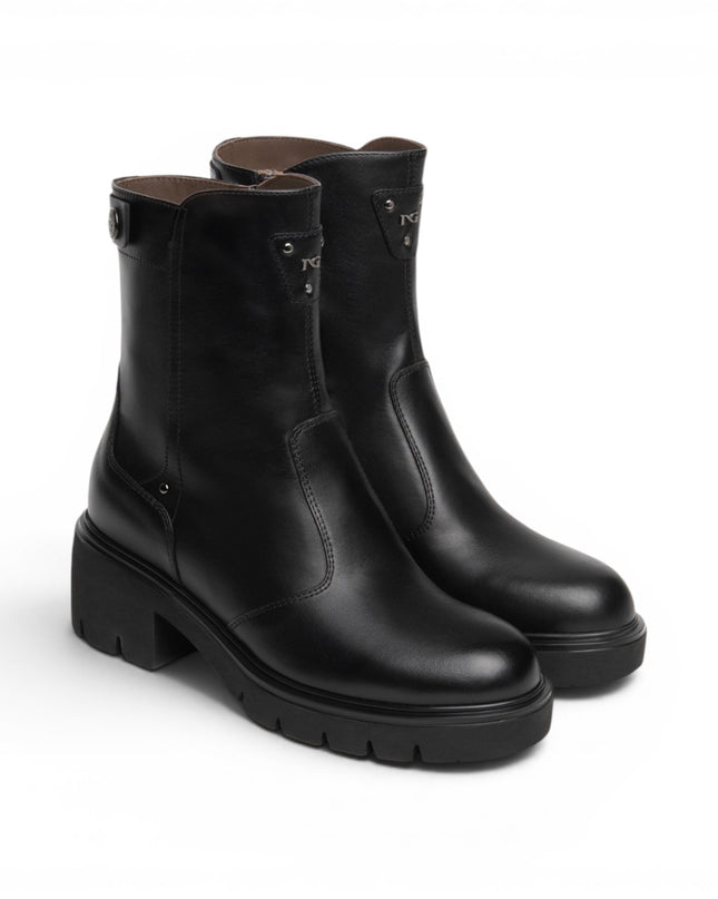Nero Giardini Stivaletti Donna con Tacco in Pelle Nera I618053D NERO 100 Nero Giardini 