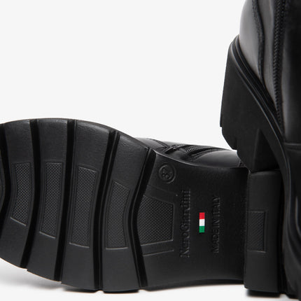 Nero Giardini Stivaletti Donna con Tacco in Pelle Nera I618053D NERO 100 Nero Giardini 
