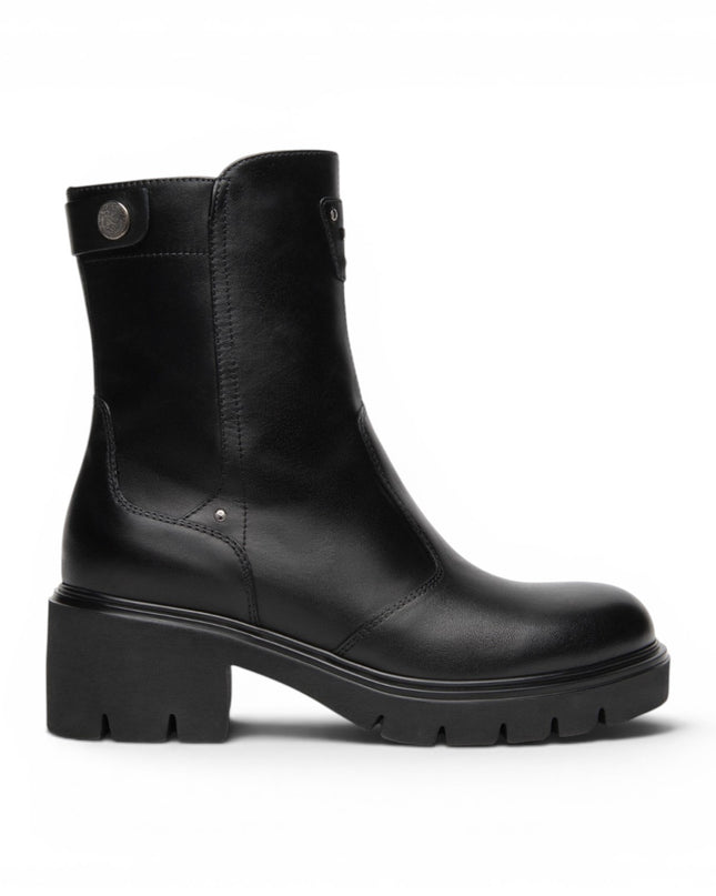 Nero Giardini Stivaletti Donna con Tacco in Pelle Nera I618053D NERO 100 Nero Giardini 