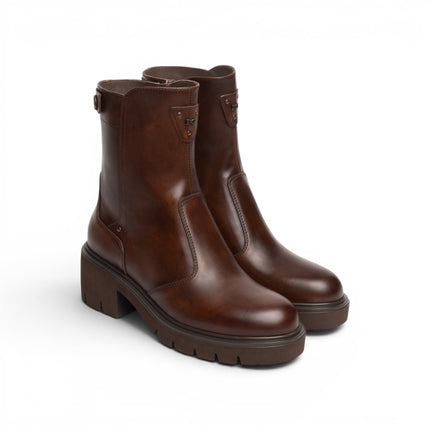Nero Giardini Stivaletti Donna con Tacco in Pelle Marrone I618055D BEIGE 412 Nero Giardini 