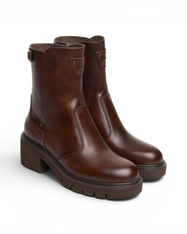 Nero Giardini Stivaletti Donna con Tacco in Pelle Marrone I618055D BEIGE 412 Nero Giardini 