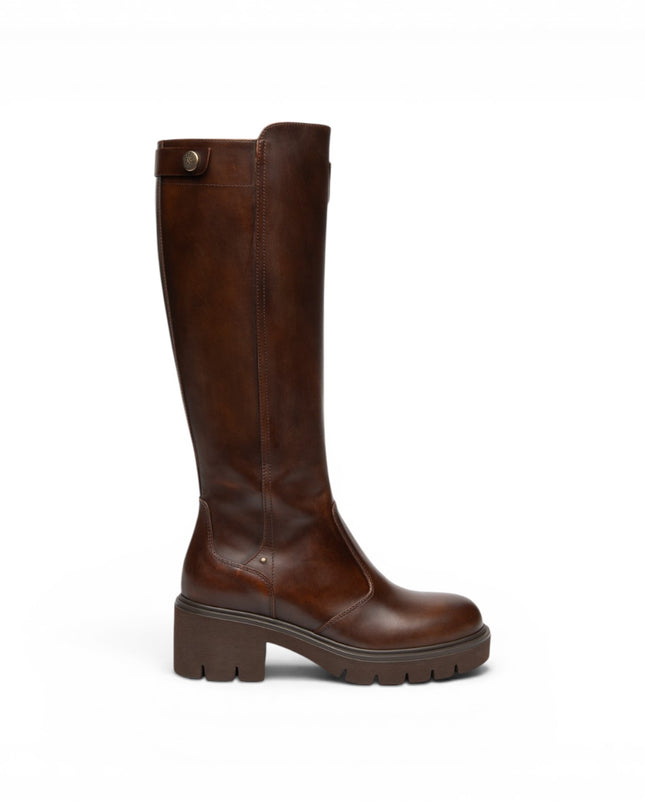 Stivale Donna con Tacco in Pelle Marrone | Nero Giardini I618057D BEIGE 412 Nero Giardini 