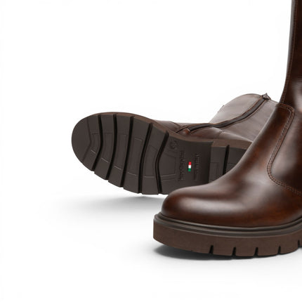Stivale Donna con Tacco in Pelle Marrone | Nero Giardini I618057D BEIGE 412 Nero Giardini 