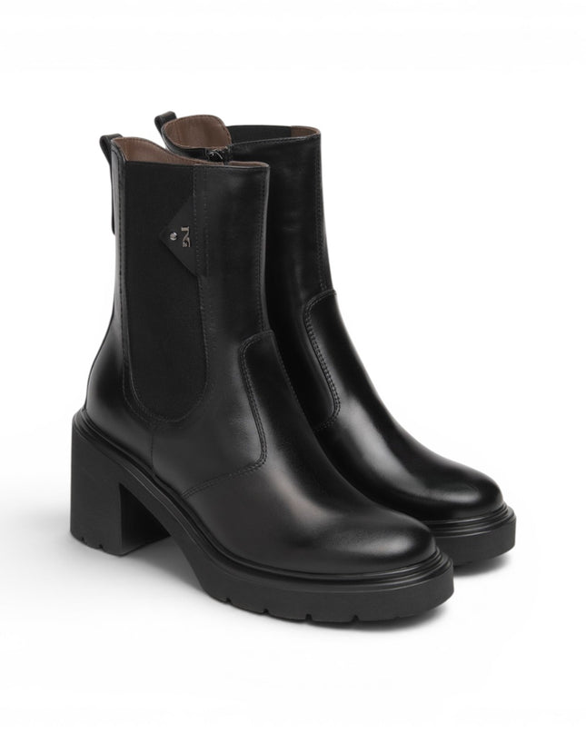 Stivaletti Donna con Tacco in Pelle Nera | Nero Giardini I618080D NERO 100 Nero Giardini 