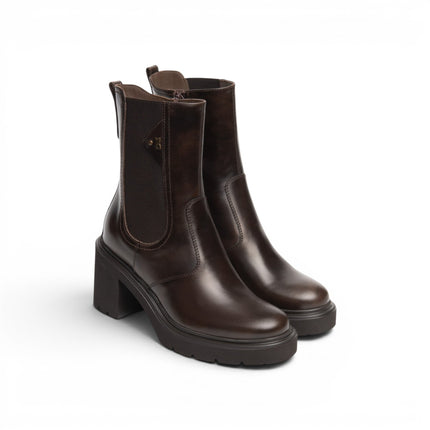 Stivaletti Donna con Tacco in Pelle Marrone Caffe | Nero Giardini I618081D CAFFE 301 Nero Giardini 