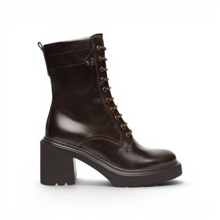 Stivaletto Anfibio Donna con Tacco in Pelle Caffe | Nero Giardini I618084D CAFFE 301 Nero Giardini 