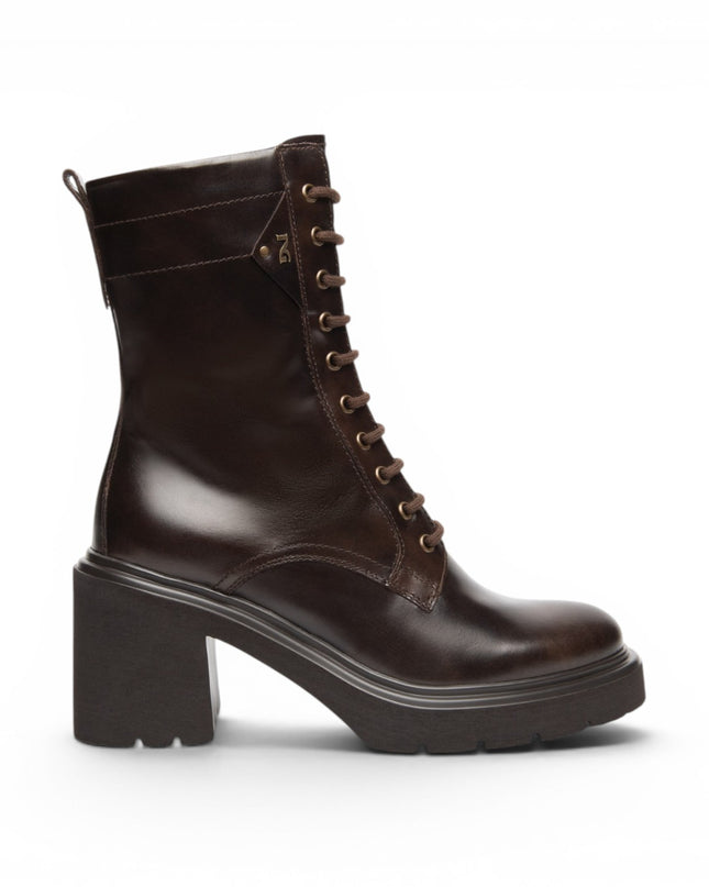 Stivaletto Anfibio Donna con Tacco in Pelle Caffe | Nero Giardini I618084D CAFFE 301 Nero Giardini 