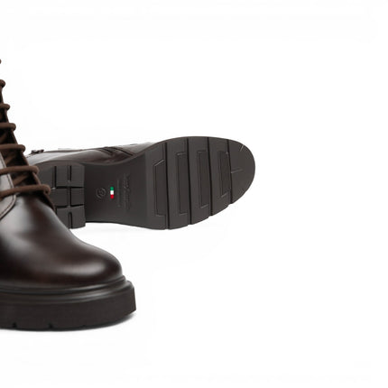 Stivaletto Anfibio Donna con Tacco in Pelle Caffe | Nero Giardini I618084D CAFFE 301 Nero Giardini 
