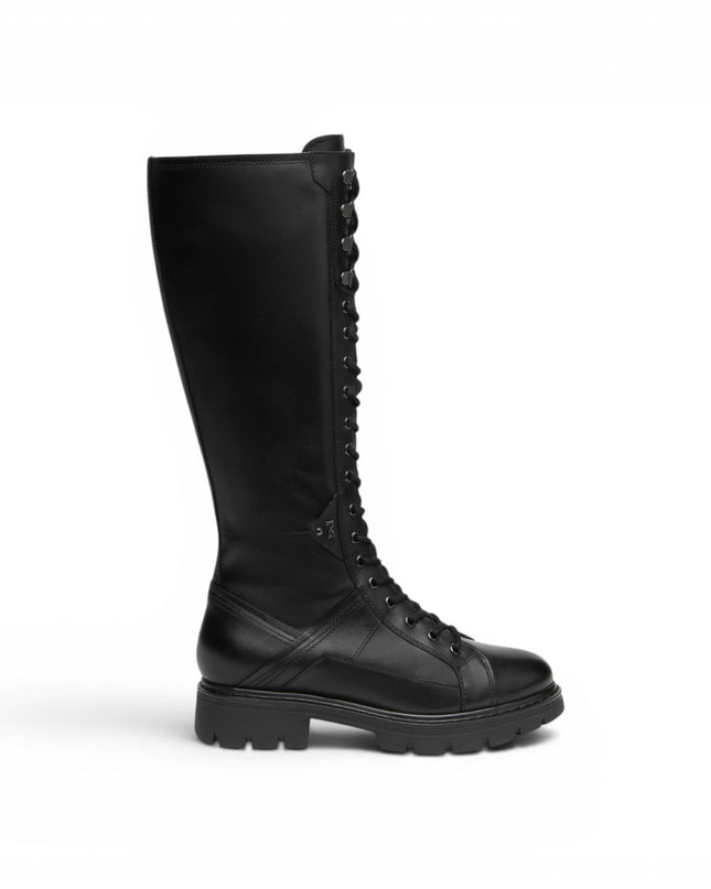 Stivale Anfibio Donna con Lacci e Zip in Pelle Nero | NeroGiardini I618092D NERO 100 Nero Giardini 