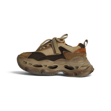 Sneakers Chunky Donna in Pelle e Camoscio Multicolor Marrone | Renato Garini 396 BROWN Renato Garini 