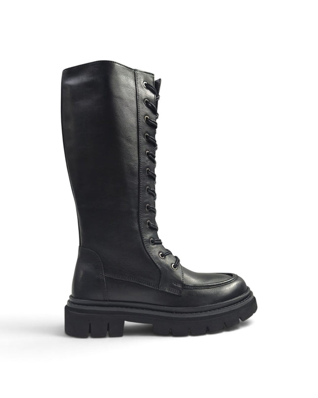 Stivale Anfibio Donna con Doppi Lacci in Pelle Nera | Taj 1514 BLACK Taj 