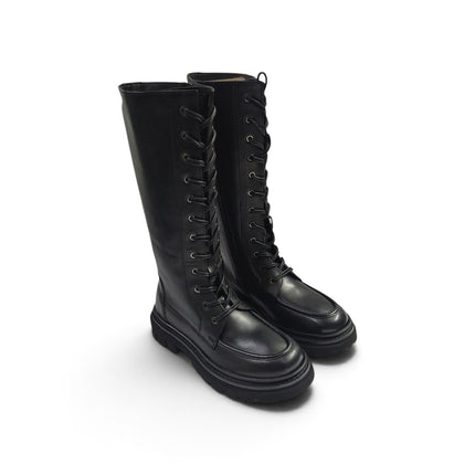 Stivale Anfibio Donna con Doppi Lacci in Pelle Nera | Taj 1514 BLACK Taj 