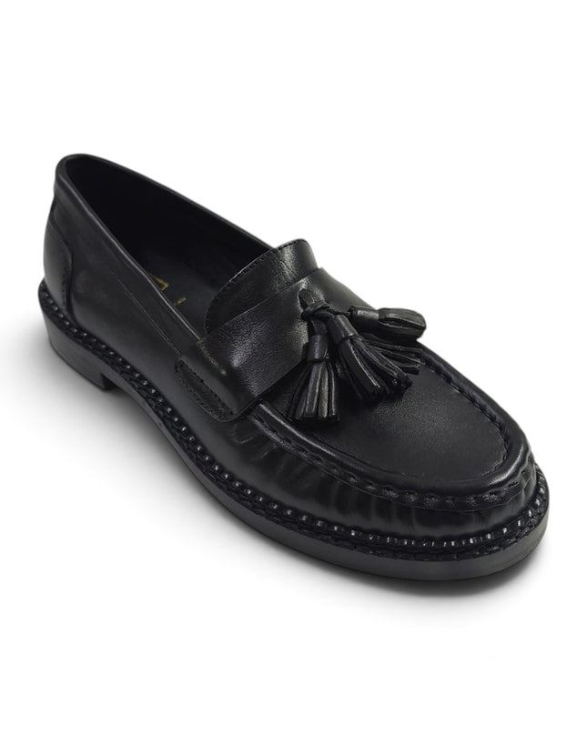 Mocassini Donna con Nappine in Pelle Nera | Taj 1521 BLACK Taj 