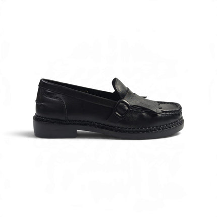 Mocassini Donna con Frange in Pelle Nera | Taj 1522 BLACK Taj 