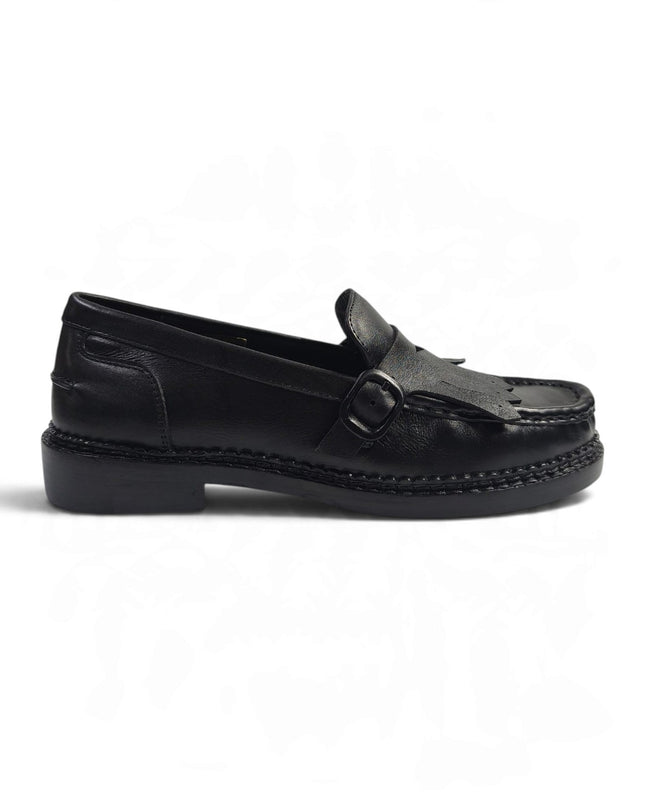 Mocassini Donna con Frange in Pelle Nera | Taj 1522 BLACK Taj 